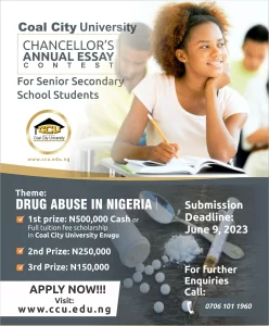 Coal City University Annual Essay Contest 2023: Inspiring Nigerian Youths to Address Drug Abuse