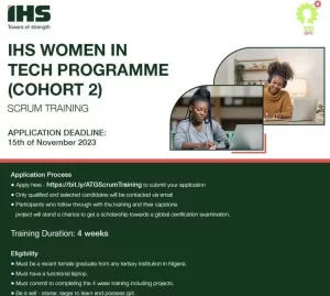 Afro-Tech and IHS Towers Women Tech Scrum Training