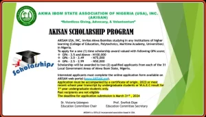 AKISAN Undergraduate Scholarship for Nigerian Students 2024