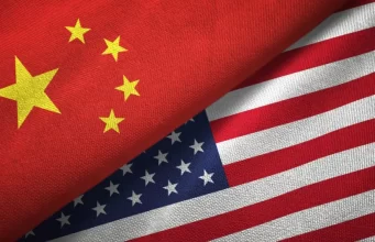 USA and China Flags