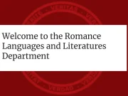 Ph.D. in Romance Languages and Literatures 2025 Romance languages and Literatures Department