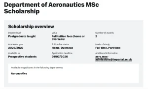 Secure your future in aerospace engineering with the Imperial College London Aeronautics Masters Scholarship! A fully-funded opportunity for new students worldwide.