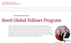 Borel Global Fellows Program 2026 - Full Scholarship & 25,000 Stipend at Iowa State University for African Students (CALS) in USA