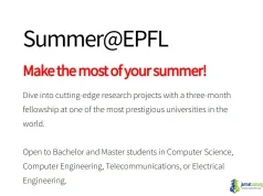 EPFL Summer Internship Program 2026: Fully Funded Research Fellowship in Switzerland EPFL Summer Internship Program 2026 - Fully Funded Research Fellowship in Switzerland