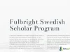 Fully Funded USA Government Fulbright Swedish Scholar Program 2026-2027 for PhD International Students in US