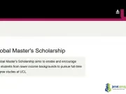 UCL Global Masters Scholarship 2026 - £15,000 Grant for International Students from Developing Countries to study in UK