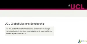 UCL Global Masters Scholarship 2026 - £15,000 Grant for International Students from Developing Countries to study in UK