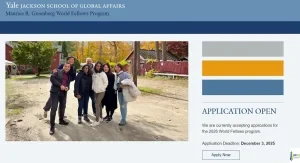 Fully Funded Yale Jackson School of Global Affairs Maurice R. Greenberg World Fellows Program 2026