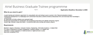 Airtel Business Graduate Trainee Program 2025-2026