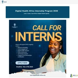 Digital Health Africa Internship Program 2026: 6-Month Virtual Experience for African Youth
