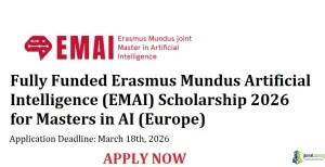 Fully Funded Erasmus Mundus Artificial Intelligence (EMAI) Scholarship 2026 for Masters in AI (Europe)