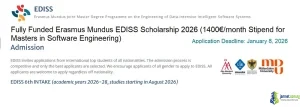 Fully Funded Erasmus Mundus EDISS Scholarship 2026