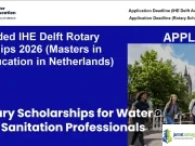 Fully Funded IHE Delft Rotary Scholarships 2026 (Masters in Water Education in Netherlands) Fully Funded IHE Delft Rotary Scholarships 2026 (Masters in Water Education in Netherlands)