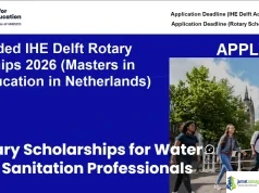 Fully Funded IHE Delft Rotary Scholarships 2026 (Masters in Water Education in Netherlands)