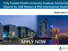 Fully Funded Khalifa University Graduate Scholarship 2026 (AED 40,000 Stipend for UAE Masters & PhD International Students)