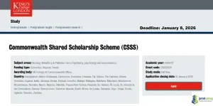 Fully Funded Kings College London Commonwealth Shared Scholarship 2026