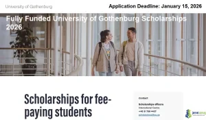 Fully Funded University of Gothenburg Scholarships 2026