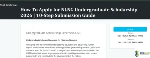 How To Apply for NLNG Undergraduate Scholarship 2026 - 10-Step Submission Guide