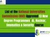 List of the National Universities Commission (NUC) Approved 13 New Degree Programmes: AI, Nuclear, Geomatics & Security Course List of the National Universities Commission (NUC) Approved 13 New Degree Programmes: AI, Nuclear, Geomatics & Security Course