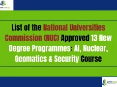 List of the National Universities Commission (NUC) Approved 13 New Degree Programmes: AI, Nuclear, Geomatics & Security Course List of the National Universities Commission (NUC) Approved 13 New Degree Programmes: AI, Nuclear, Geomatics & Security Course