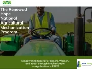 Nigerian Federal Government Renewed Hope National Agricultural Mechanisation Programme