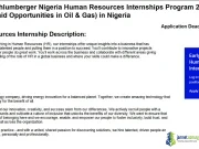 Schlumberger Nigeria Human Resources Internships Program 2025 (Paid Opportunities in Oil & Gas) in Nigeria Schlumberger Nigeria Human Resources Internships Program