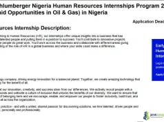 Schlumberger Nigeria Human Resources Internships Program 2025 (Paid Opportunities in Oil & Gas) in Nigeria Schlumberger Nigeria Human Resources Internships Program