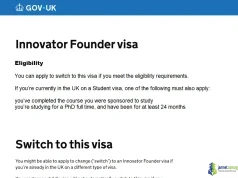Good News For Nigerians: UK has announced that Students Can Now Switch to Innovator Founder Visa Without Leaving the Country UK has announced that Students Can Now Switch to Innovator Founder Visa Without Leaving the Country