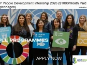 UNDP People Development Internship 2026 ($1000/Month Paid UN Internship in Copenhagen) UNDP People Development Internship 2026