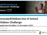 UNICEF StartUp Lab Education Challenge 2025: US$5,000 Grant UNICEF StartUp Lab Education Challenge