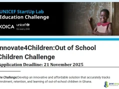 UNICEF StartUp Lab Education Challenge 2025: US$5,000 Grant UNICEF StartUp Lab Education Challenge