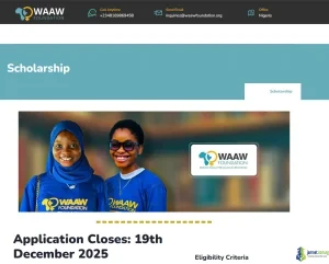 WAAW Foundation 2026 Scholarship: $500 Financial Grant for African Women in Undergraduate STEM Degrees