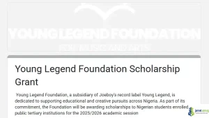 Young Legend Foundation Scholarship 2025