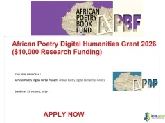 African Poetry Digital Humanities Grant 2026 ($10,000 Research Funding) African Poetry Digital Humanities Grant 2026 ( 10,000 Research Funding)