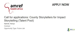 Amref Health Africa County Storytellers Roster 2026 in Kenya