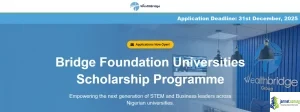 Bridge Foundation Universities Scholarship Programme 2026 For Undergraduate Students