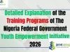 Detailed Explanation of the Training Programs of The Nigeria Federal Government Youth Empowerment Initiative 2026 Detailed Explanation of the Training Programs of The Nigeria Federal Government Youth Empowerment Initiative 2026