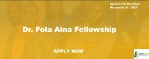 Dr Fola Aina Fellowship 2026 (Leadership Program for Young Nigerians)