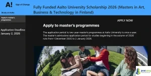 Fully Funded Aalto University Scholarship 2026 (Masters in Art, Business & Technology in Finland)