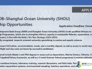 Fully Funded AfDB–Shanghai Ocean University (SHOU) Scholarship 2026 (Masters & PhD in Marine/Fisheries Science for African Nationals) Fully Funded AfDB–Shanghai Ocean University (SHOU) Scholarship 2026