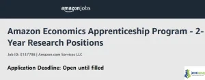 Fully Funded Amazon Economics Apprenticeship Program 2026–2027
