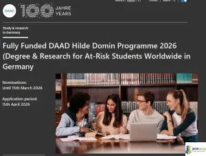 Fully Funded DAAD Hilde Domin Programme 2026 (Degree & Research for At-Risk Students Worldwide in Germany