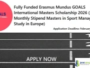 Fully Funded Erasmus Mundus GOALS International Masters Scholarship 2026 (€1400 Monthly Stipend Masters in Sport Management Study in Europe) Fully Funded Erasmus Mundus GOALS International Masters Scholarship 2026 (€1400 Monthly Stipend Masters in Sport Management Study in Europe)