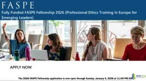 Fully Funded FASPE Fellowship 2026 (Professional Ethics Training in Europe for Emerging Leaders)