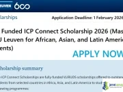 Fully Funded ICP Connect Scholarship 2026 (Masters at KU Leuven for African, Asian, and Latin American Students) Fully Funded ICP Connect Scholarship 2026 (Masters at KU Leuven for African, Asian, and Latin American Students)