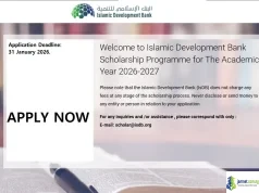 Fully Funded Islamic Development Bank (IsDB) Scholarship Programme 2026–2027