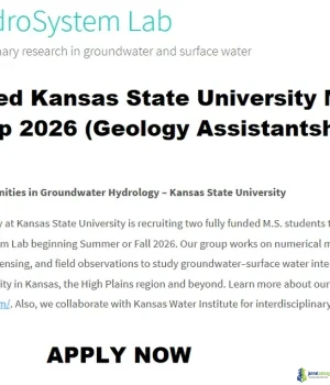 Fully Funded Kansas State University MS Scholarship 2026 (Geology Assistantships in USA)
