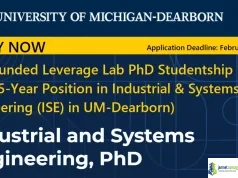 Fully Funded Leverage Lab PhD Studentship 2026 (5-Year Position in Industrial & Systems Engineering (ISE) in UM-Dearborn) Fully Funded Leverage Lab PhD Studentship 2026 (5-Year Position in Industrial & Systems Engineering (ISE) in UM-Dearborn)