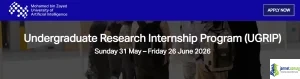 Fully Funded MBZUAI Undergraduate Research Internship Program (UGRIP) 2026 ( AI Research in UAE)