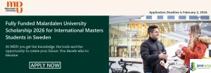 Fully Funded Malardalen University Scholarship 2026 for International Masters Students in Sweden